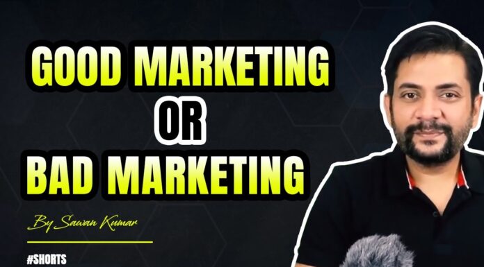 What is the True difference between Good Marketing and Bad Marketing? | By Sawan Kumar #shorts
